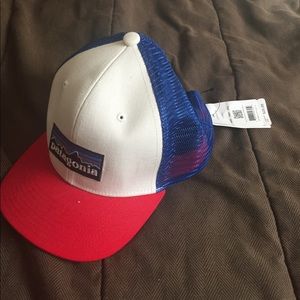 Red, Blue and White Patagonia Hat